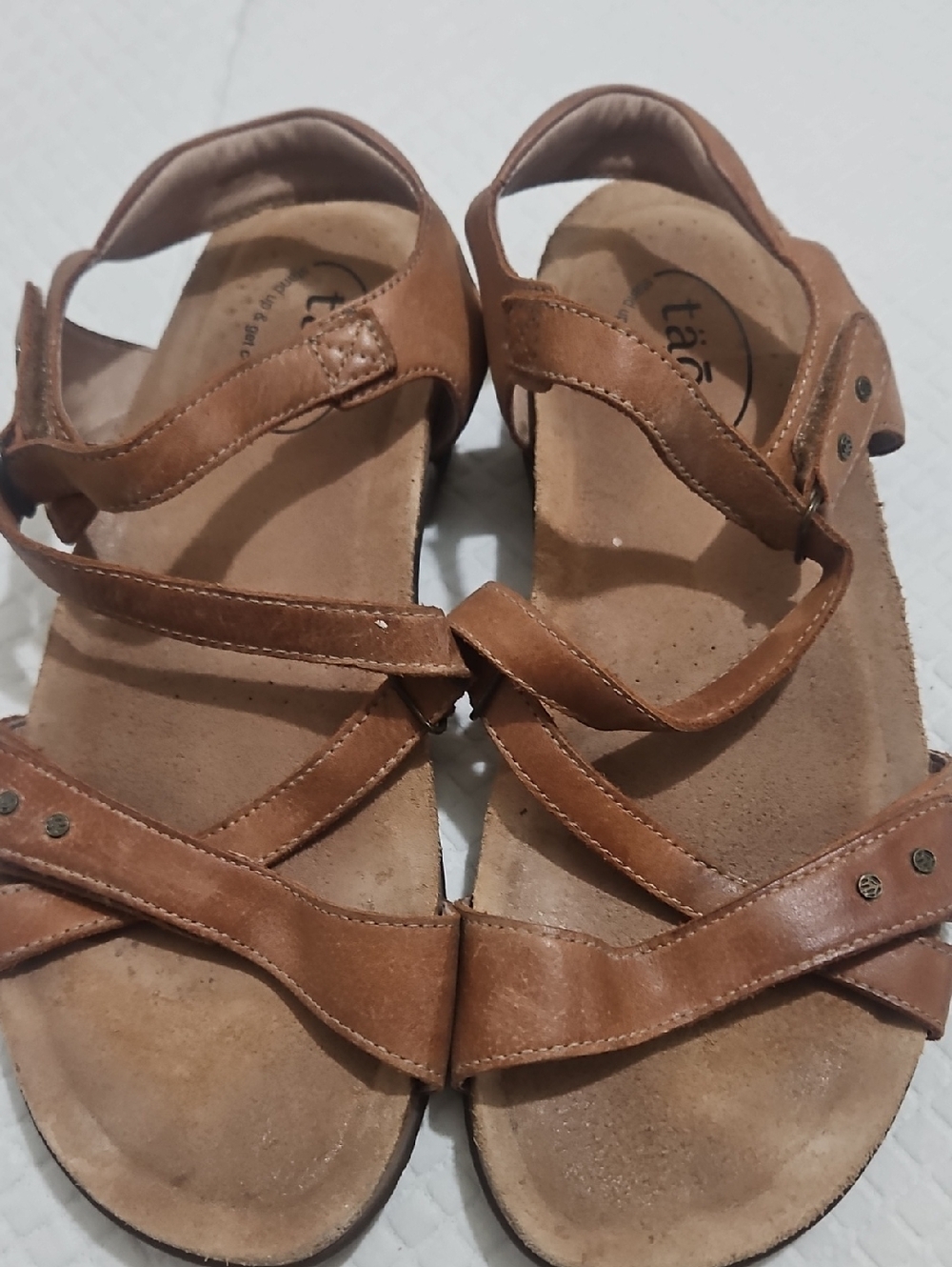 Taos Brown Leather Strappy Comfort Sandals for Women